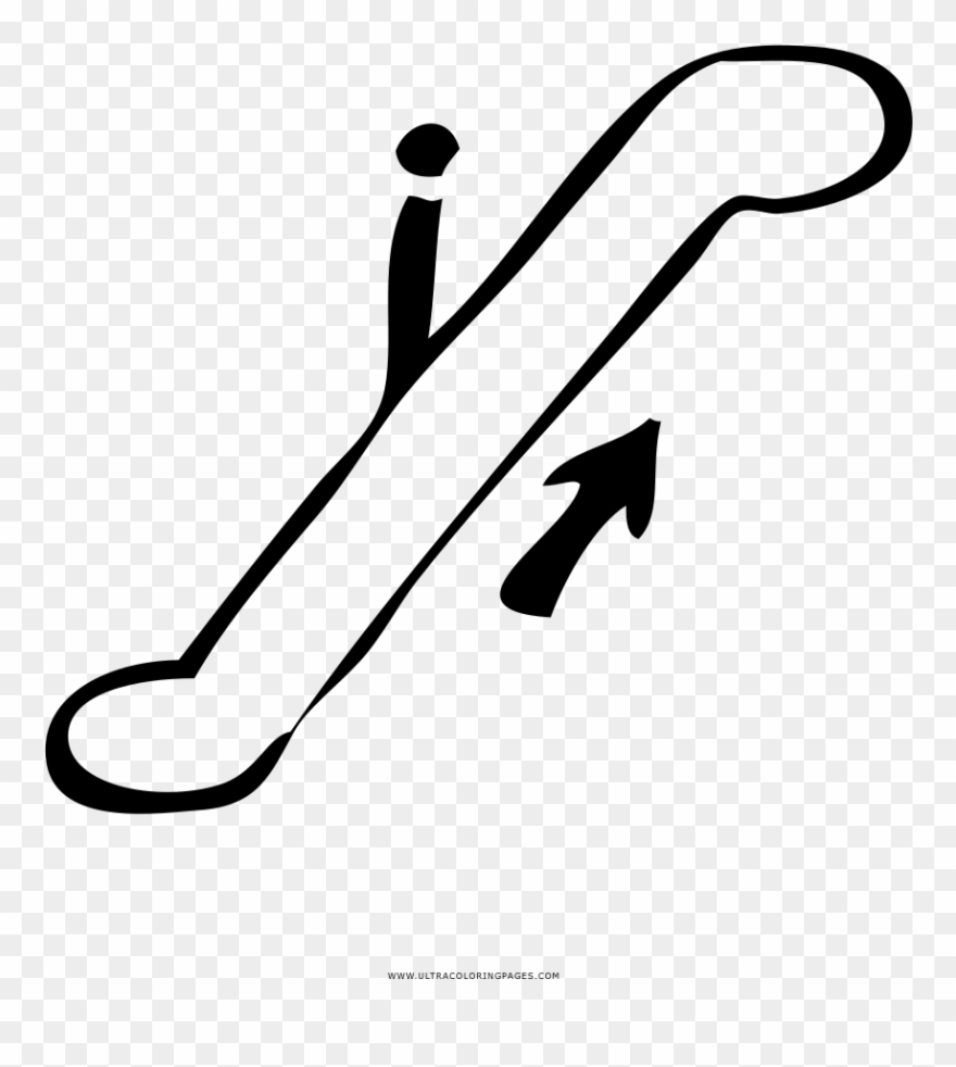 Escalera-mecánica Página Para Colorear - Line Art Clipart