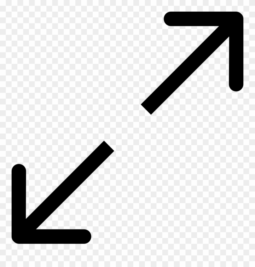 Expanding Two Opposite Arrows Diagonal Symbol Of Interface - Icono Maximizar Png Clipart