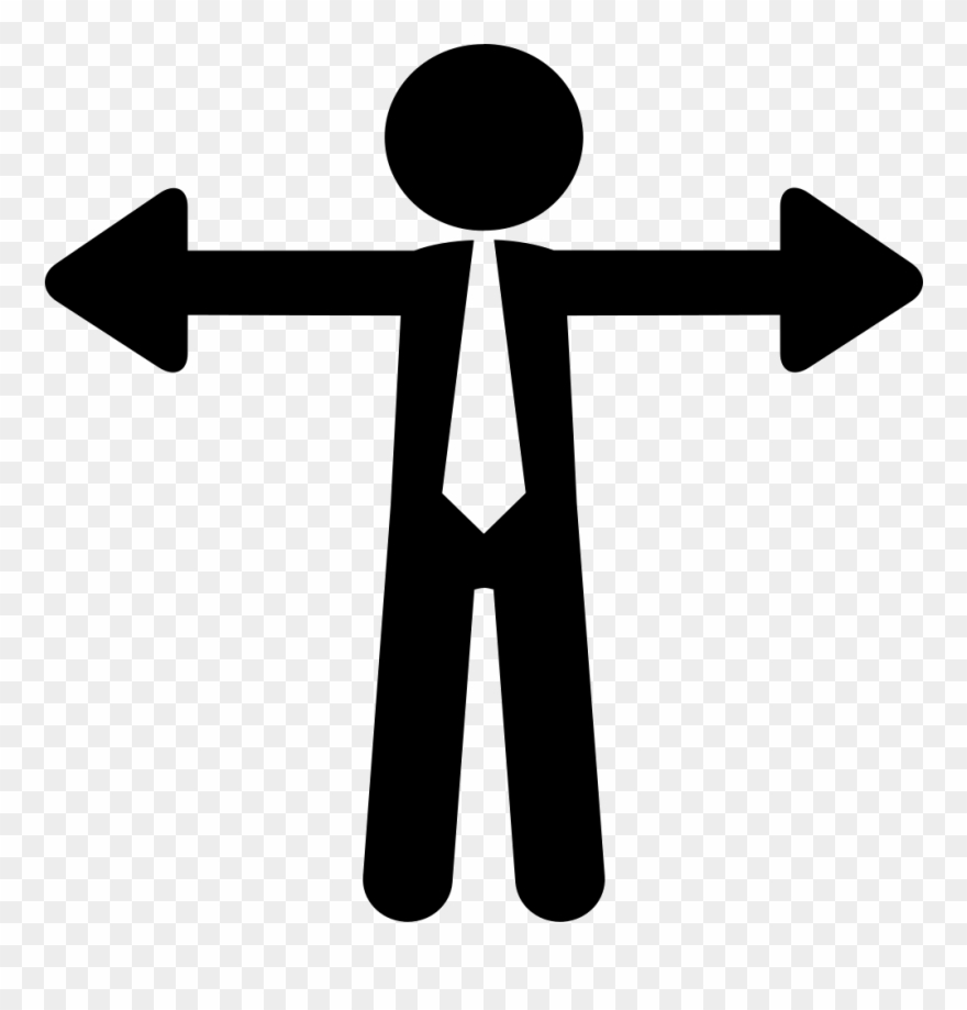 Businessman With Arms Like Opposite Arrows Of Options - Toyota Corolla Camber Adjustment Clipart