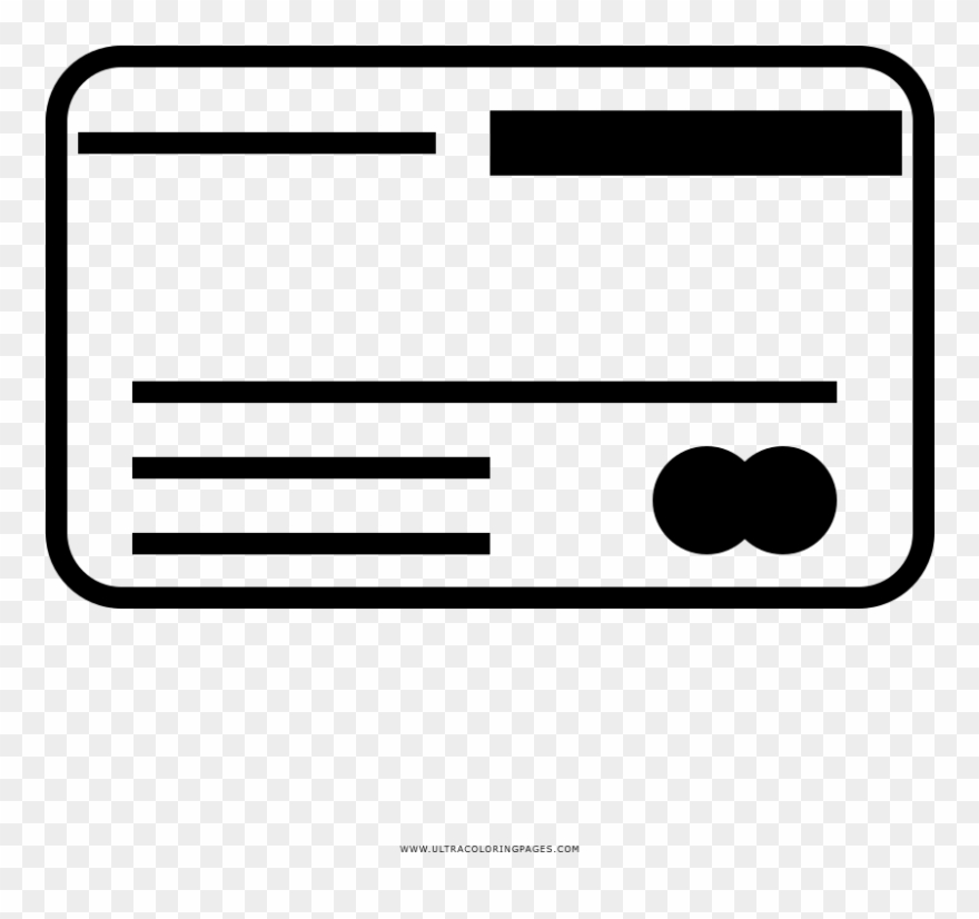Debit Card Coloring Page - Line Art Clipart