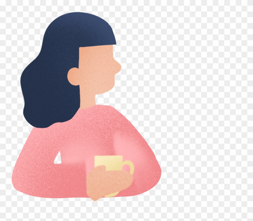 Take Cup Red Face Woman Png And Psd - Illustration Clipart