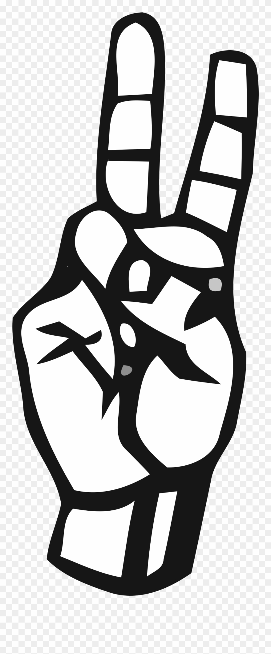 Big Image - Letter V Sign Language Clipart