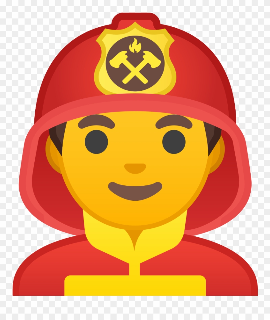 Man Firefighter Icon - Firefighter Emoji Clipart