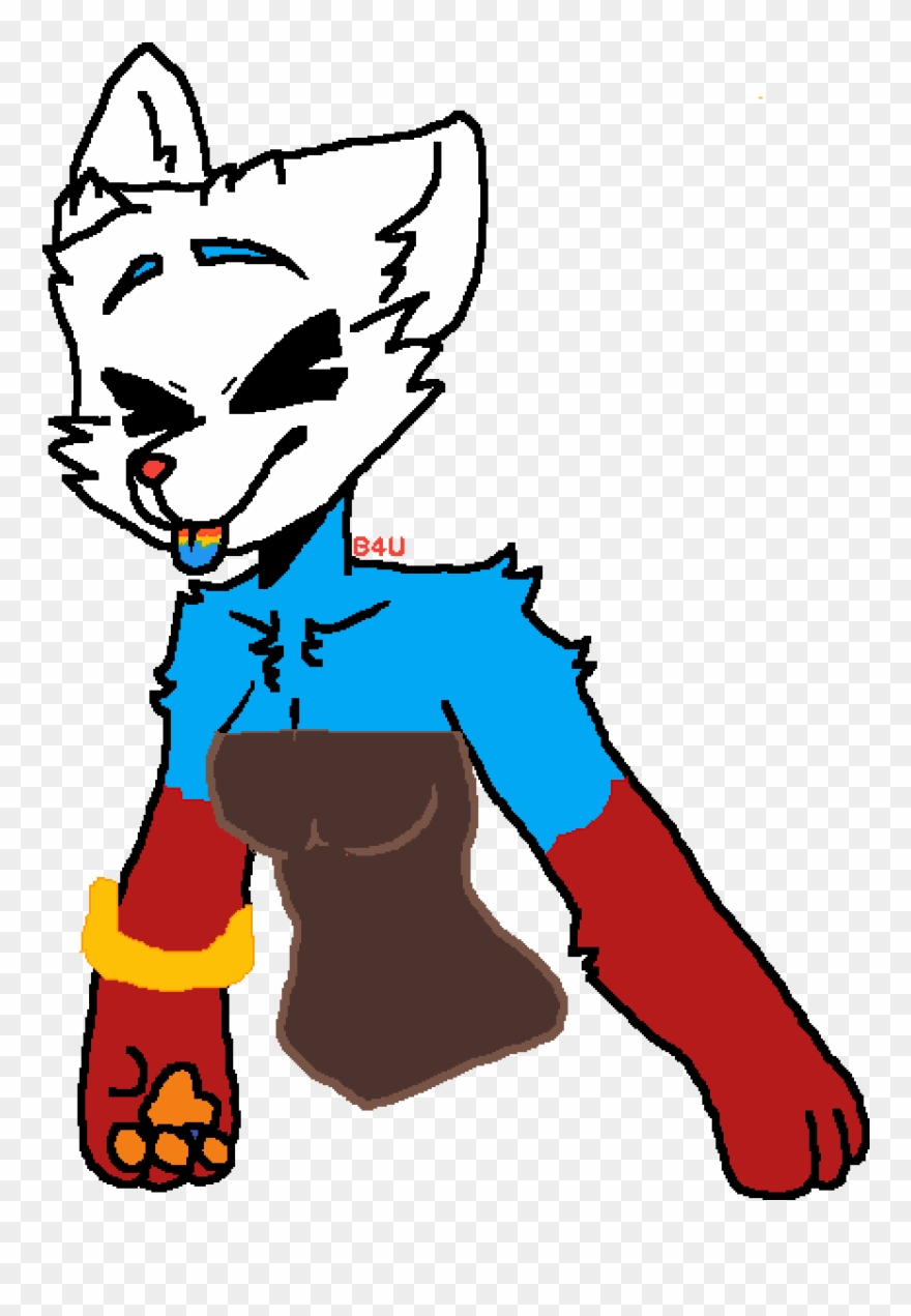 Cute Blue X Error Child As A Wolf - Furry Wolf And Cat Clipart