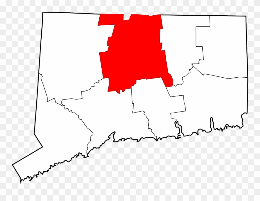 Map Of Connecticut Highlighting Hartford County - New Britain Ct Map Clipart