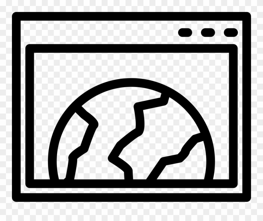 World Browser Outline Symbol In A Circle Comments Clipart