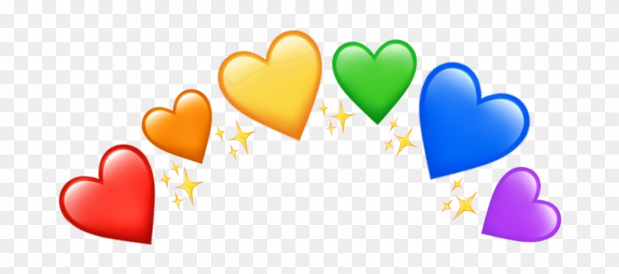 Crown Heartcrown Pride Rainbow Rainbowheart Glitter - Heart Clipart