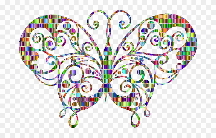 Colorful, Prismatic, Chromatic Butterfly Images, Free - Butterfly Clipart