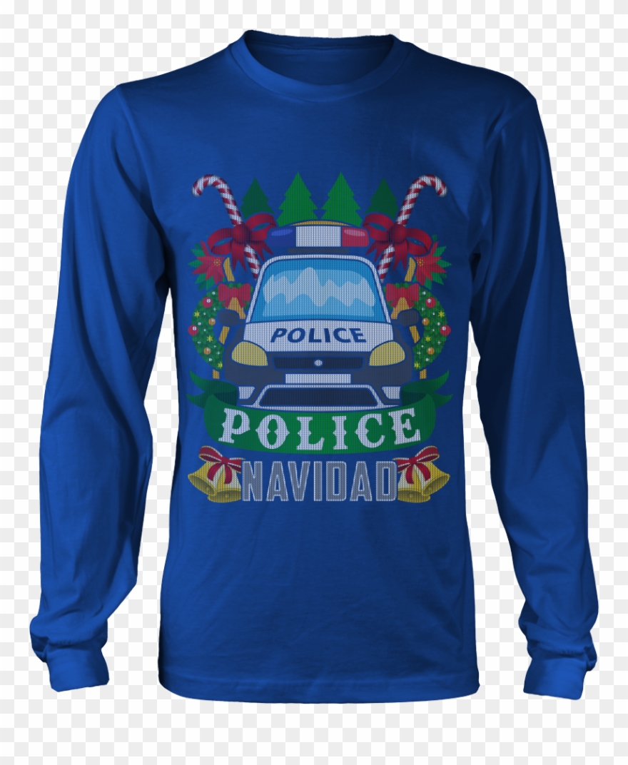 Police Car Ugly Christmas Shirts & Sweaters - Ugly Christmas Sweater Workout Clipart