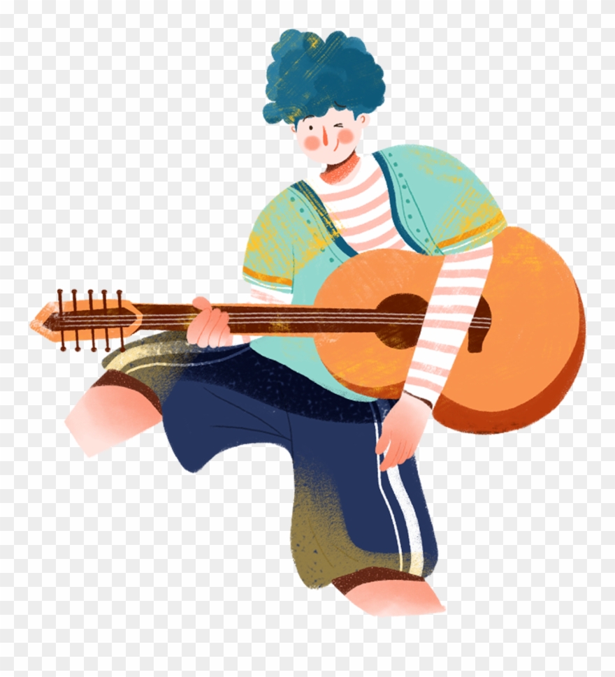 Guitar Acoustic Microphone Wischmop Illustration Download - Illustration Clipart