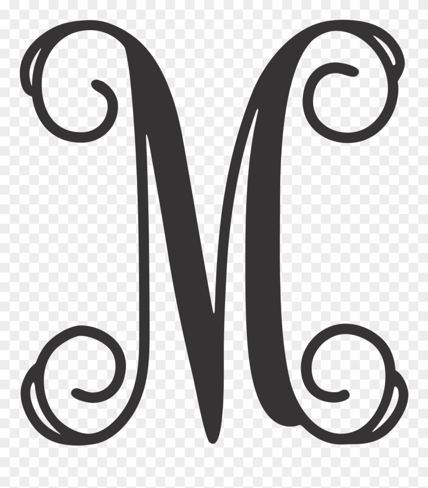 Monogram Letters Metal Laser Cut 14 Gauge - Monogram Letter M Clipart