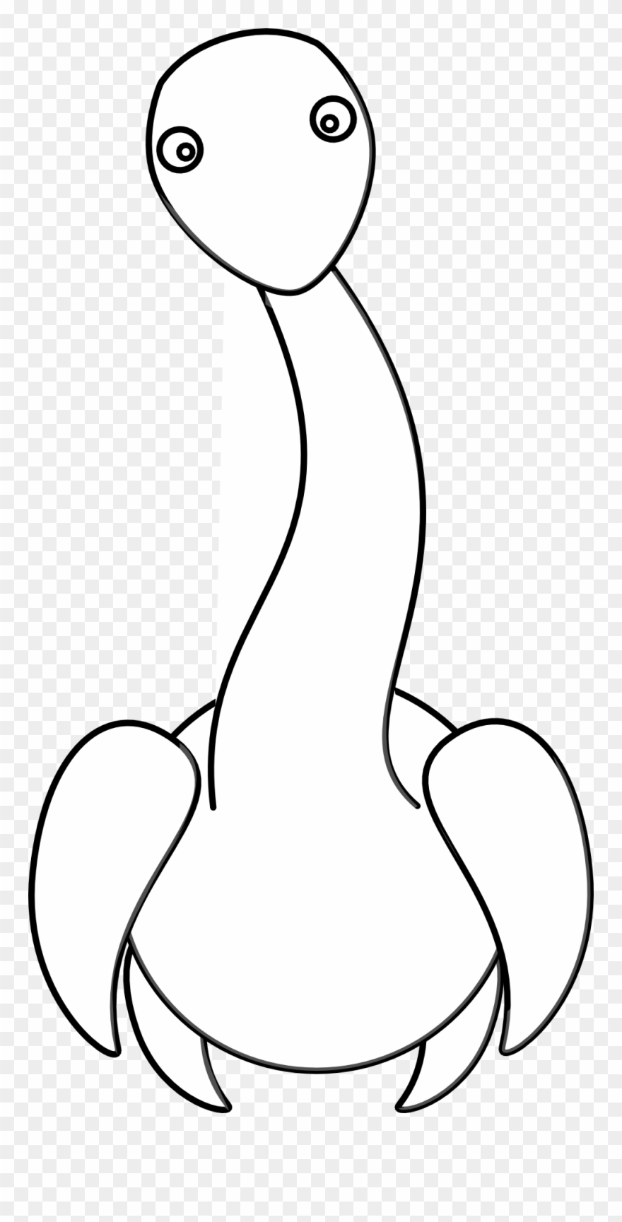 Studiofibonacci Plesiosaur Black White Clipartist - Coloring Book - Png Download