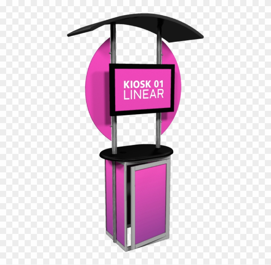 Linear Kiosk With Round Wings - Portable Kiosks Clipart
