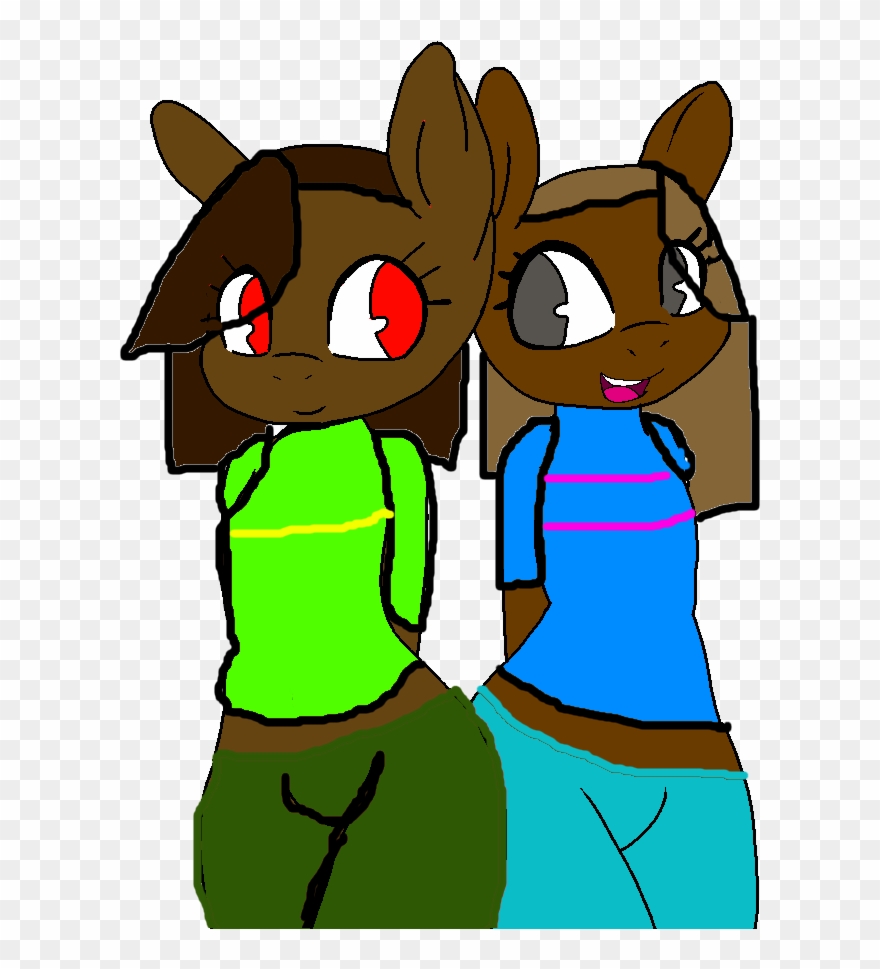 Frisk And Chara As Deer Anthro Pony Things - Cartoon Clipart