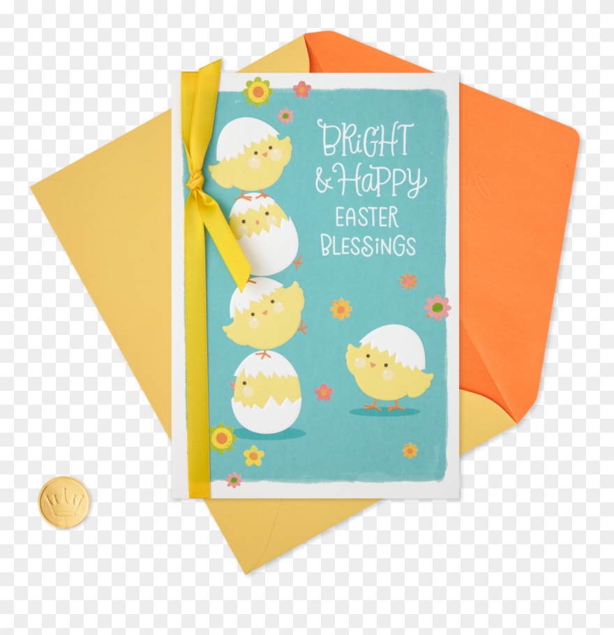 Baby Chicks Religious Easter Card - Illustration Clipart
