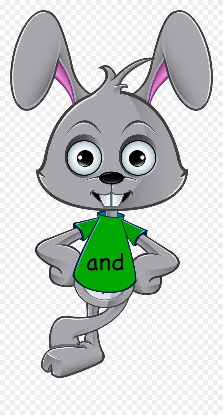 Green-and - Rabbit Wearing T Shirt Clipart