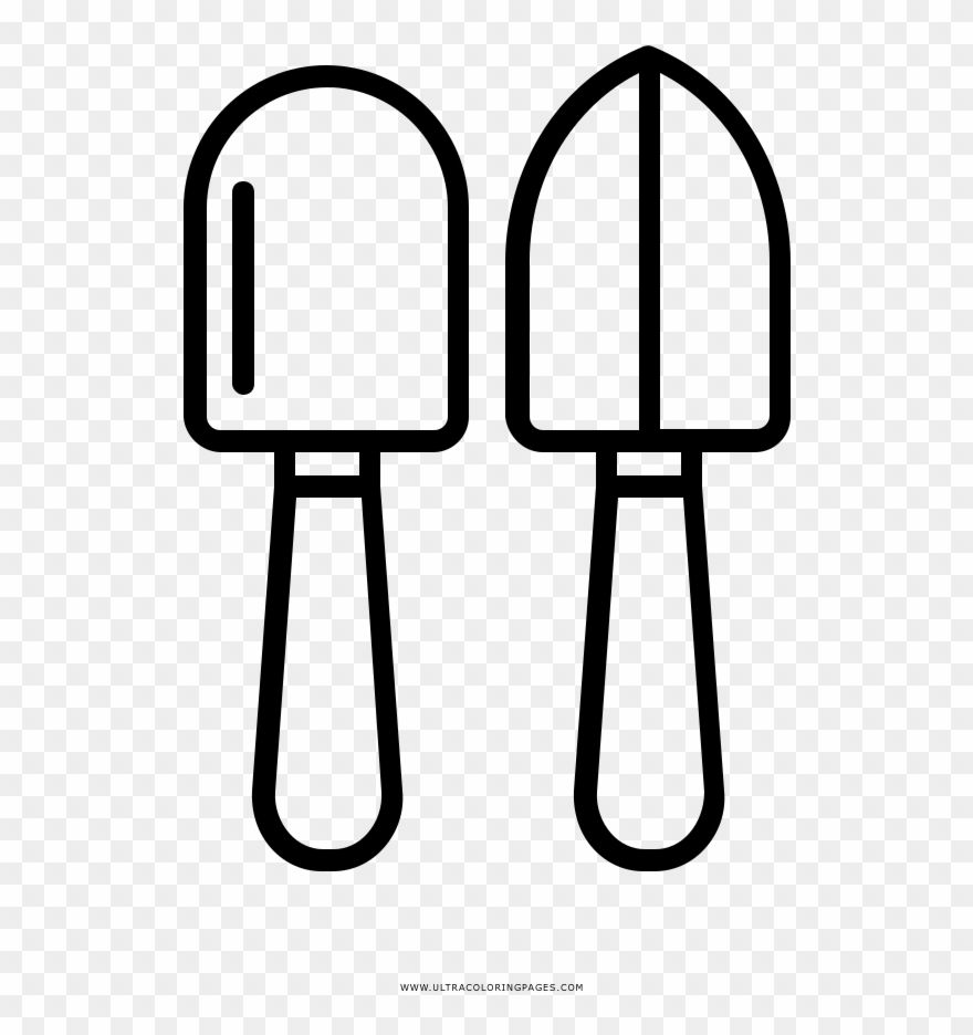 Gardening Tools Coloring Page - Drawing Clipart