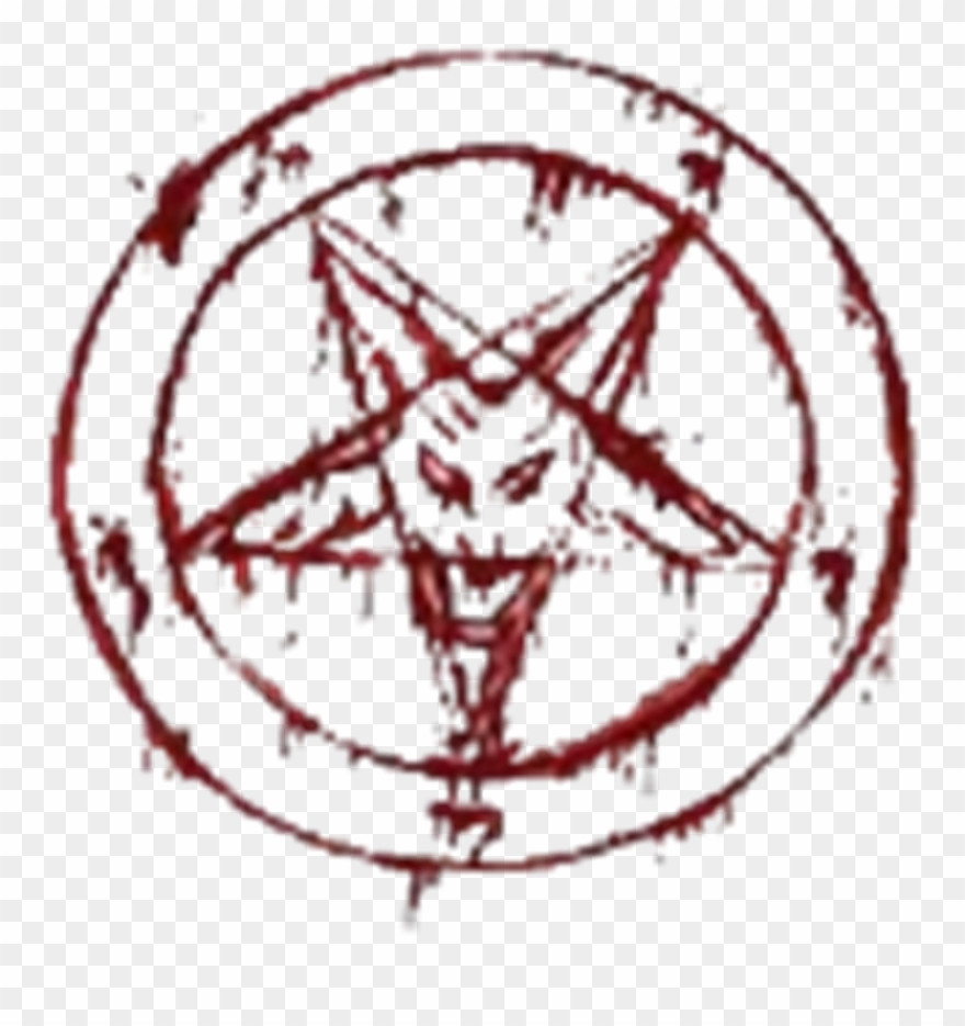 Red Devil Satan Pentagram 666 Blood Bloody Lucifer - Satanic Pentagram Clipart