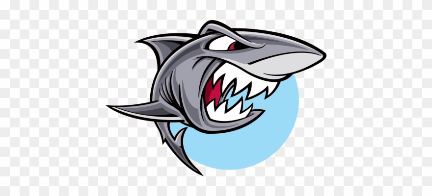 Printed Vinyl Angry Bite Stickers Factory - Red Shark Cartoon Clipart