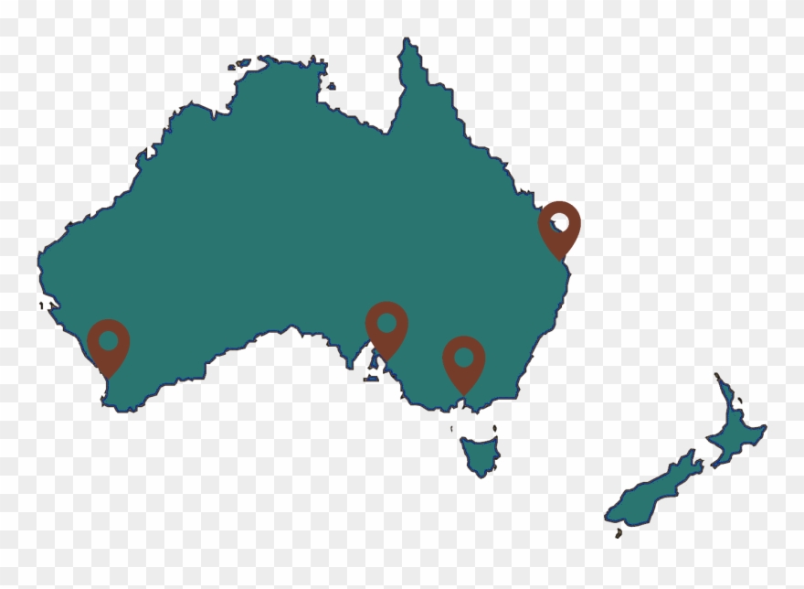 Greenfern Office Locations Around Australia - Australia And New Zealand Outline Clipart