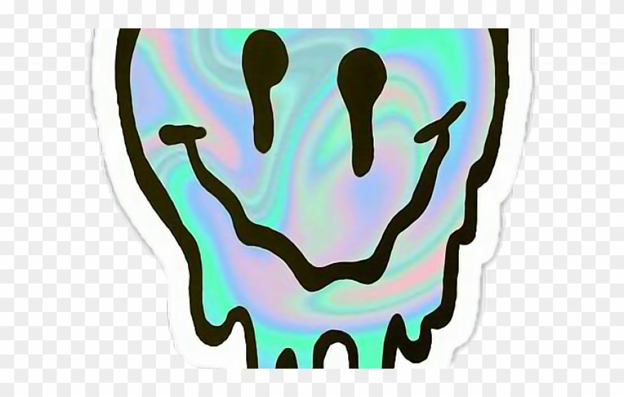 Hologram Clipart Holographic - Melting Smiley Face - Png Download