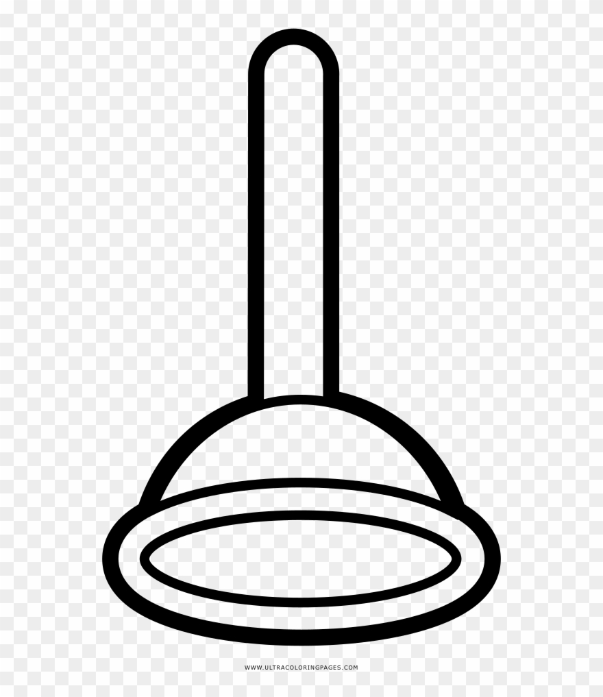 Plunger Coloring Page - Line Art Clipart