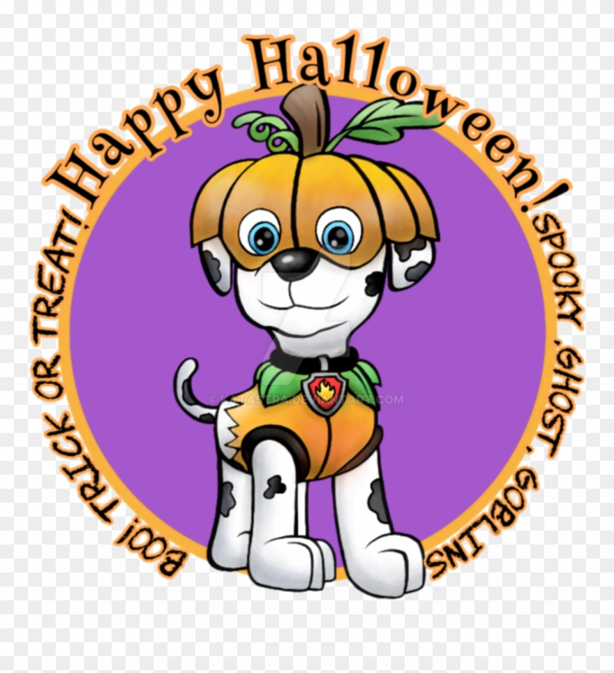 Halloween Marshall By Katastra - Paw Patrol Halloween Stickers Clipart