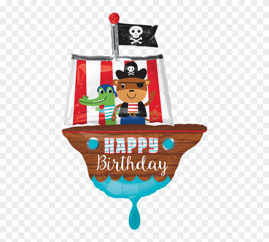 Happy Birthday Piratenschiff - Happy Birthday Piraat Clipart