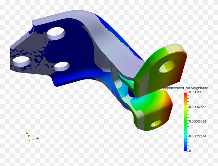 Overpull Car Hinge Fea Simulation Displacement - Graphic Design Clipart