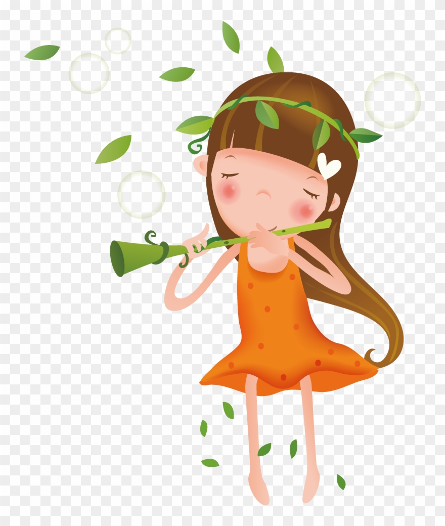 Flute Girl Clipart
