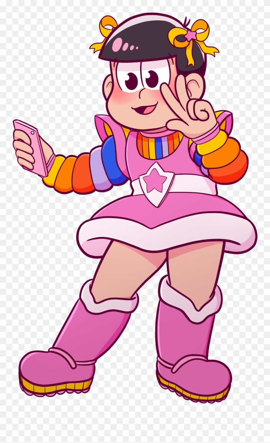 Osomatsu Color Kids Part Six, Todomatsu As Tickled - Cartoon Clipart