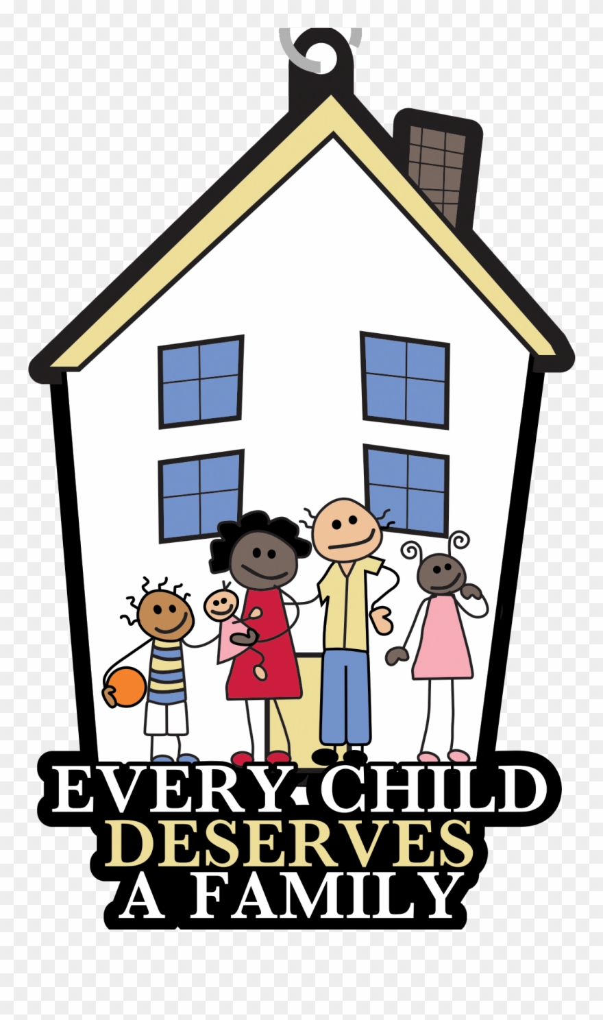 Foster Love 5k & 10k - Family Stick Figures Clipart