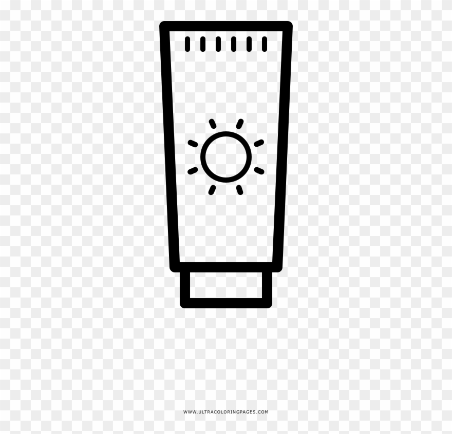 Sun Block Coloring Page Clipart
