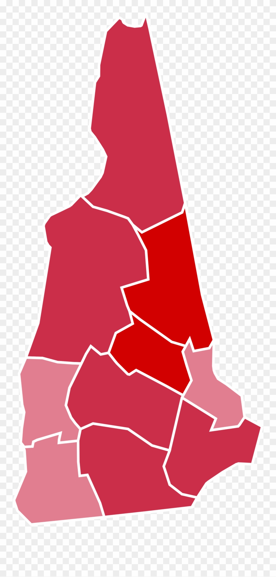 Open - New Hampshire 2016 Election Results By County Clipart