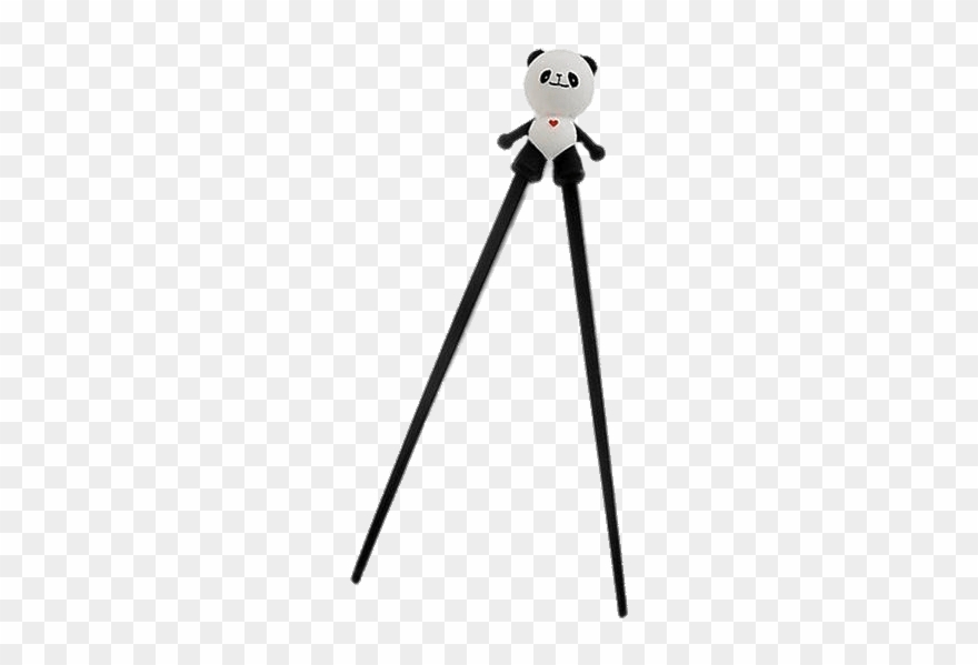 Chopsticks With Panda Helper - Cartoon Clipart