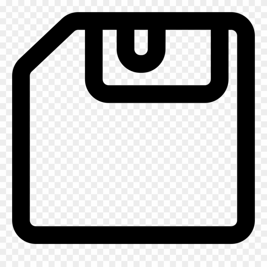 Save Outlined Diskette Comments - Icon Clipart