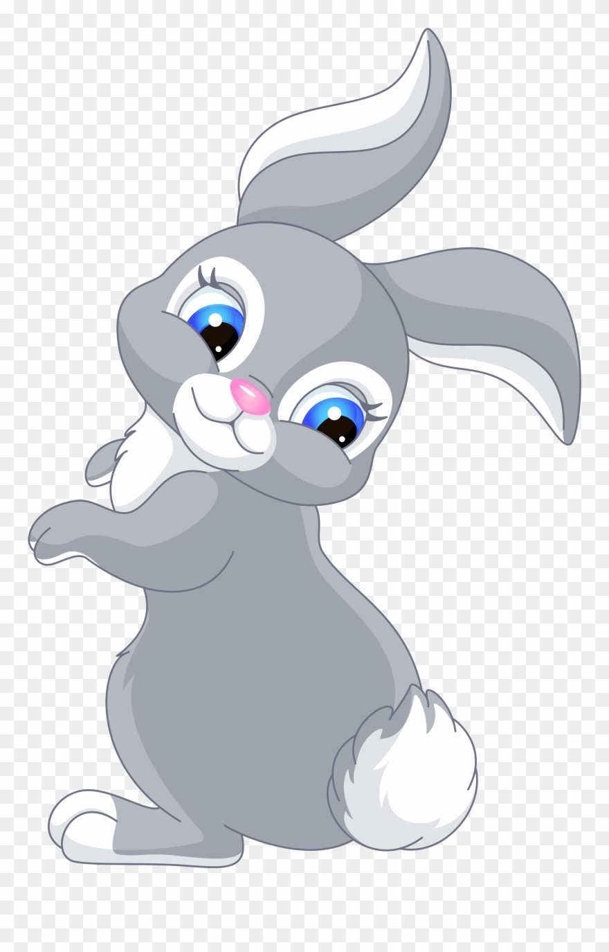Cute Cartoon Rabbits Clip Art - Cartoon Bunny - Png Download