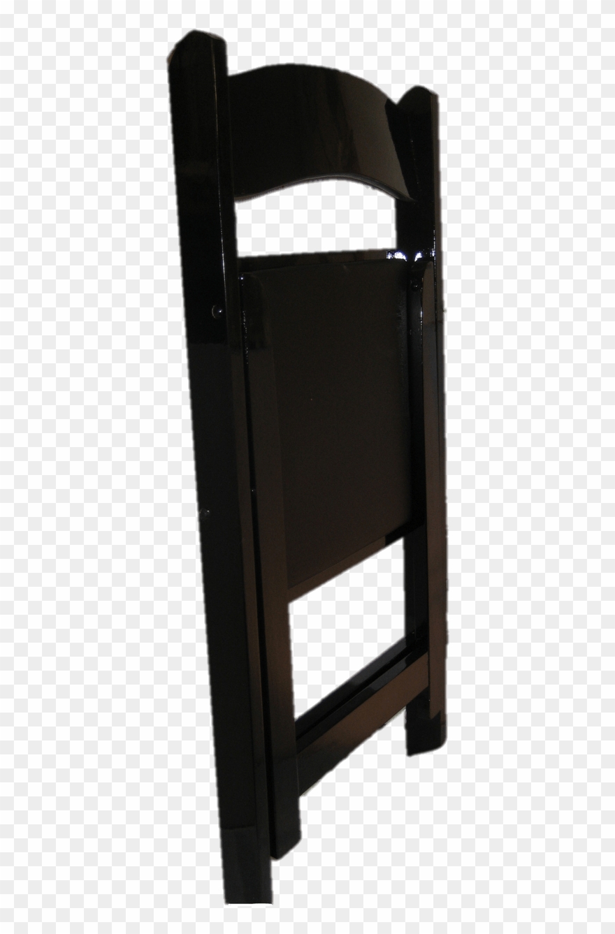 Black Wood Folding Chair - Folded Chair Png Clipart