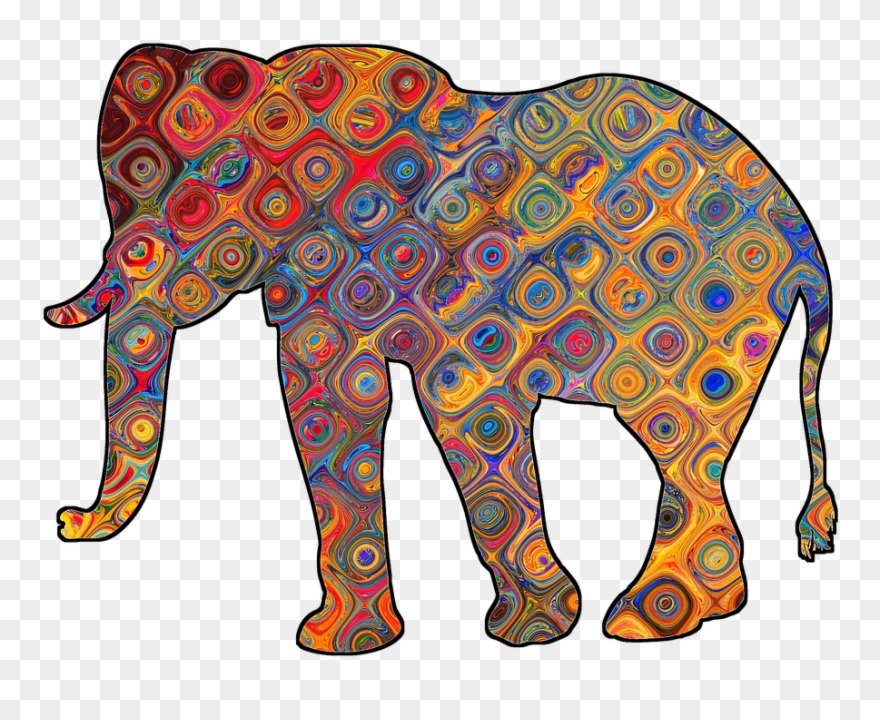 Elephant, Motive, Decorations, More Colourful - Colourful Indian Elephant Clipart