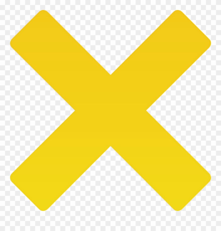 Minimalist X Mark Clip Art Medium Size - Yellow Cross Mark Png Transparent Png