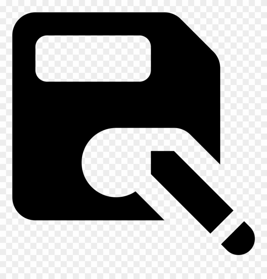 This Is A Picture Of A Floppy Disk With A Pencil On - Sign Clipart