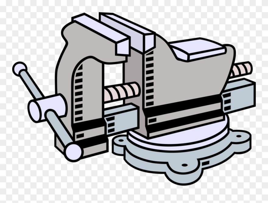 Vector Illustration Of Workbench Vise Or Vice With - Tornillo De Banco Y Sus Clipart