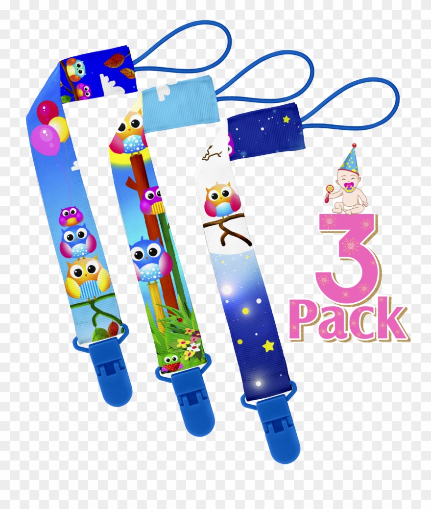 03 Kiddosart Pacifier Clip Owls 51882894 7080 448c - Png Download