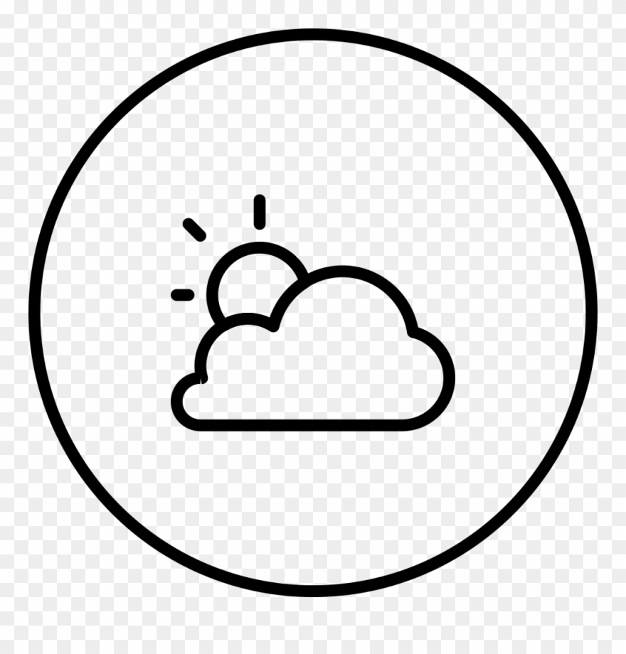 Parcialmente-nublado Página Para Colorear - Line Art Clipart