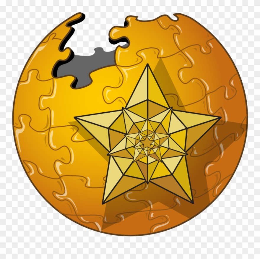 Golden Wikipedia Featured Star - Circle Clipart