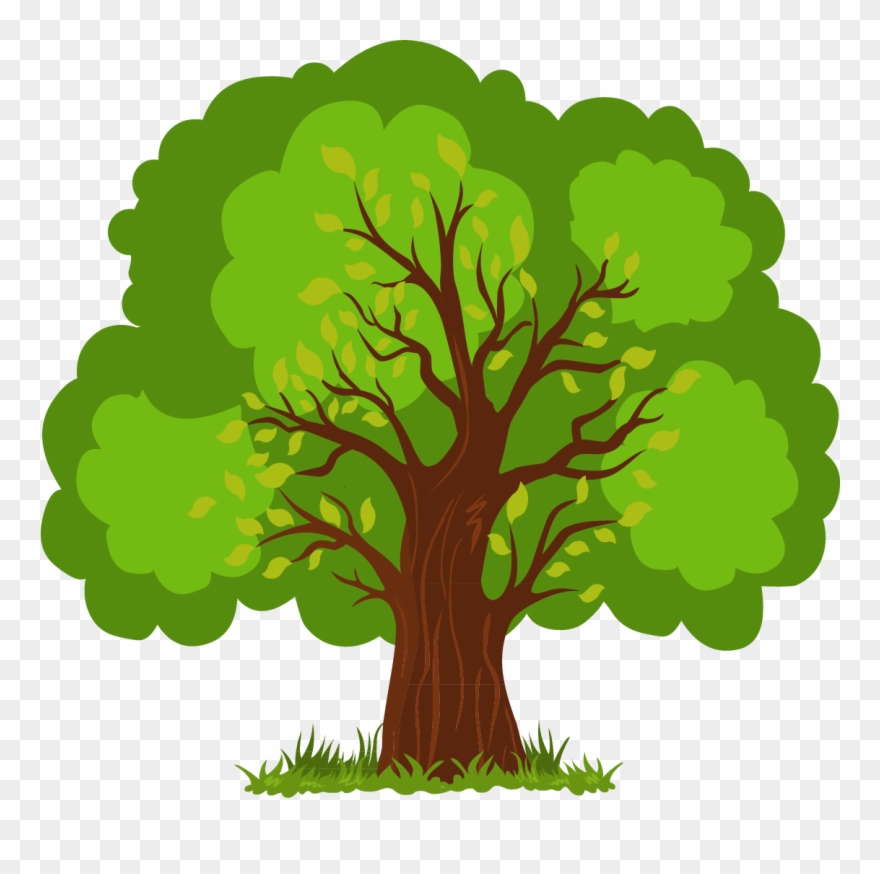 Euclidean Vector Tree Vector Hand Painted Lush Tree - Vector Tree Clipart
