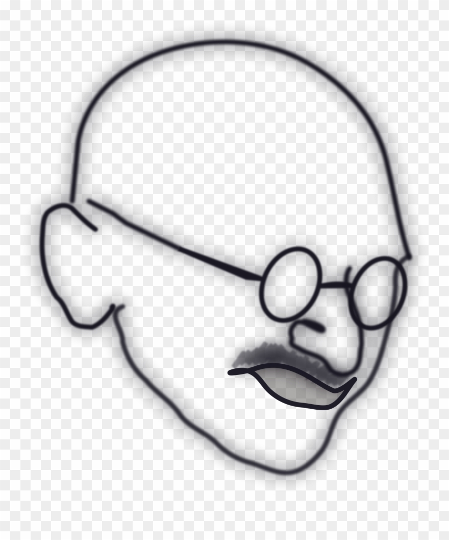 Open - Mahatma Gandhi Sketches Outline Clipart