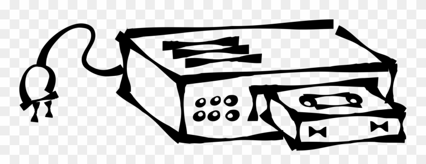 Vector Illustration Of Videocassette Recorder Vcr Records - Videorecorder Clipart - Png Download