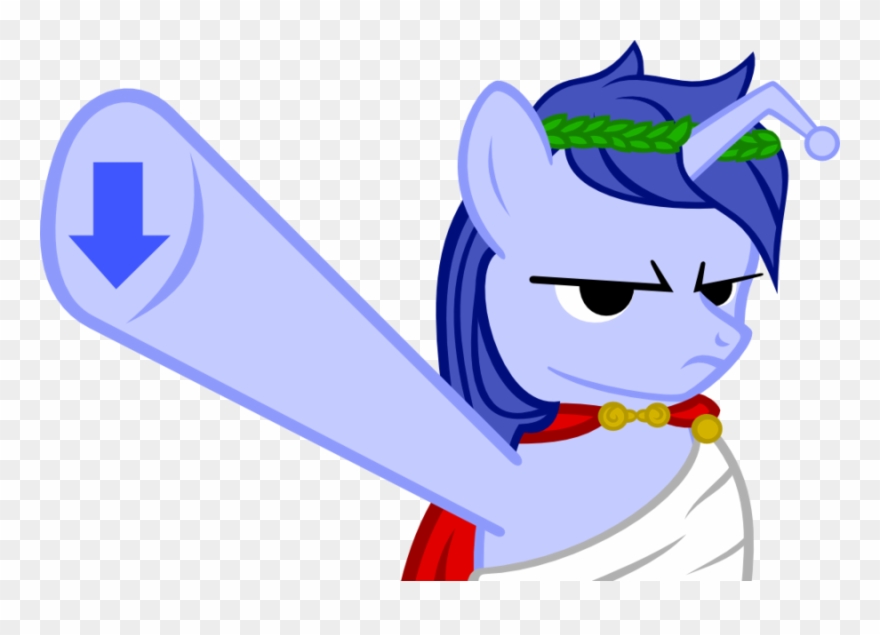 Downvoting Roman / Commodus Thumbsdown - Roman My Little Pony Clipart