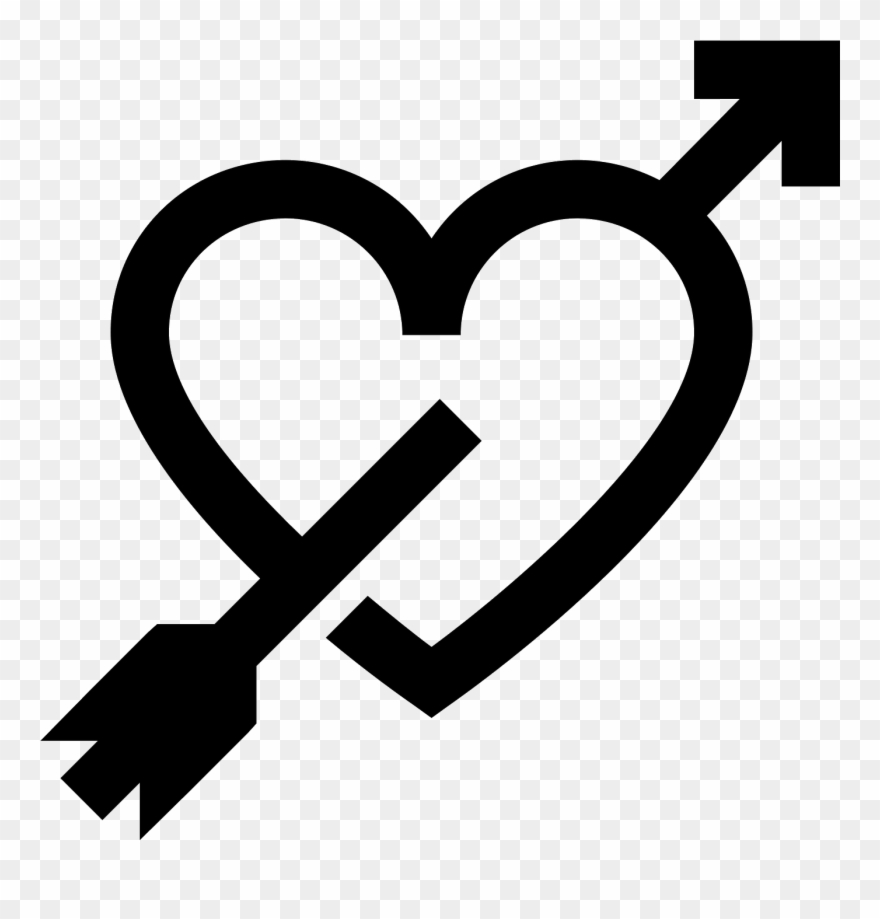 Coraz N Con La Flecha Icon Free - Corazon Pixel Transparente Png Clipart